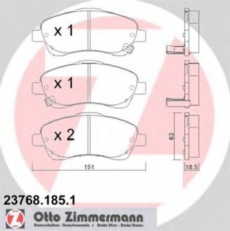 Колодки тормозные дисковые ZI ZIMMERMANN 23768.185.1 (фото 1)