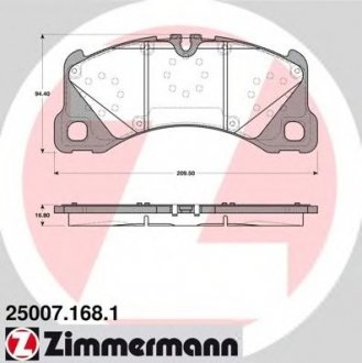 Колодки тормозные дисковые ZI ZIMMERMANN 25007.168.1 (фото 1)