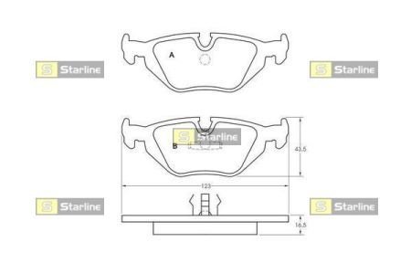 Колодки тормозные дисковые, к-кт. STARLINE STAR LINE BD S381