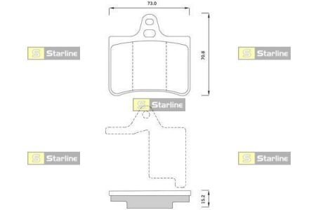Колодки тормозные дисковые, к-кт. STAR LINE BD S358 (фото 1)