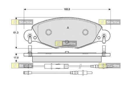 Колодки тормозные дисковые, к-кт. STARLINE STAR LINE BD S346