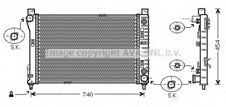 Радиатор W203(C) MT/AT +/-AC 00-02 AVA MSA2286 (фото 1)