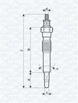 Свеча накаливания Magneti Marelli 062900092304