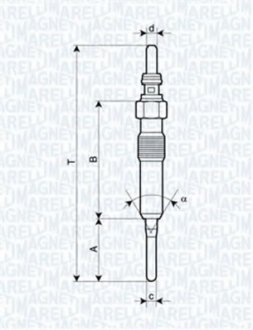 Свеча накаливания Magneti Marelli 062900087304