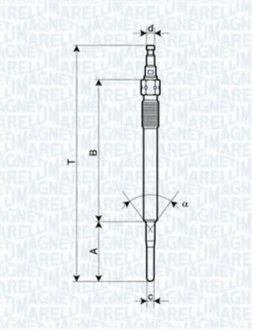 Свеча накаливания Magneti Marelli 062900051304