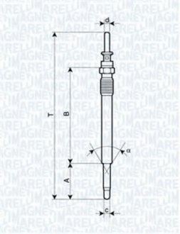 Свеча накаливания Magneti Marelli 062900009304