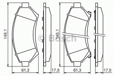 Тормозные колодки дисковые 0 986 424 466 BOSCH 0986424466