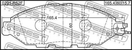КОЛОДКИ ТОРМОЗНЫЕ ПЕРЕДНИЕ FEBEST 0201-R52F