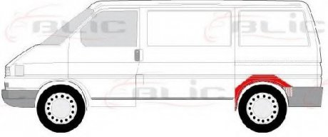 Ремонтна частина крила задн Лів (коротка модель) VW TRANSPORTER T4 07.90-04.03 BLIC 6504039558591P