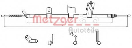 Трос ручного тормоза MG METZGER 17.0330