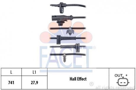 Датчик скорости (ABS) Facet 21.0124
