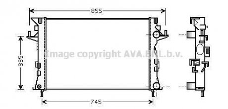 Радиатор охлаждения двигателя RENAULT LAGUNA II AVA RTA 2438