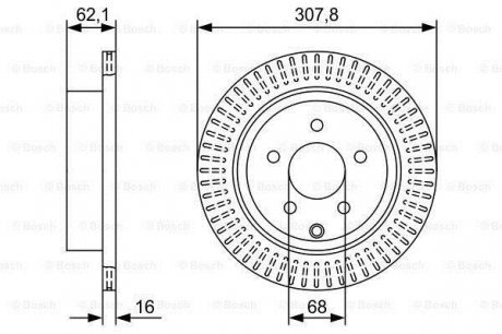Тормозной диск INFINITI/NISSAN FX/M/Q70/Q50/JX/QX60/QX70/FX35/Murano/Pathfinder \\R \\3,5-4,5 \\08- BOSCH 0986479W11 (фото 1)