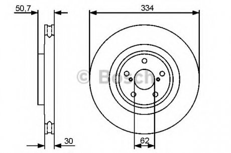 Тормозной диск LEXUS GS300/430/460 FR "05>> - знято з виробництва BOSCH 0986479433 (фото 1)