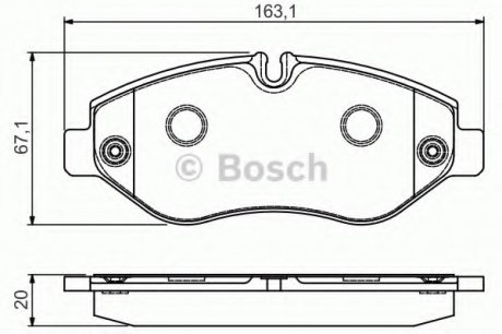 Тормозные колодки дисковые IVECO Daily \\F \\06>> PR2 BOSCH 0986495113 (фото 1)