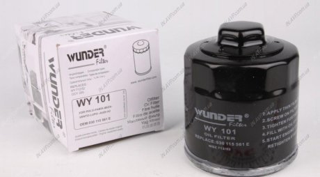 Фильтр масляный VW Caddy II 1.4/1.6i / Golf IV/V/Seat WUNDER Filter WY101 (фото 1)