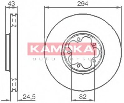 Тормозной диск передний вентилируемый FORD TRANSIT KAMOKA 1032224