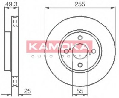 Тормозной диск передний вентильований TOYOTA COROL KAMOKA 1032588