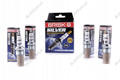 Свеча зажигания Silver под газ оборудование ГБО (комплект) BRISK BR LR17YS.4K (фото 1)