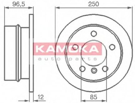 Тормозной диск задний цельный, MERCEDES SPRINTER 9 KAMOKA 103454 (фото 1)