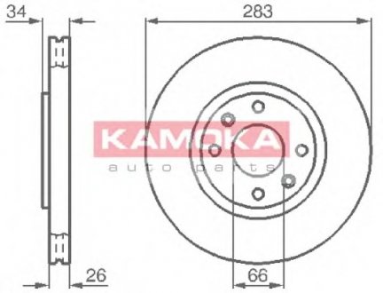 Тормозной диск передний вентилируемый CITROEN BER KAMOKA 1032304 (фото 1)