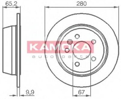 Тормозной диск задний цельный MERCEDES KLASAV 97 KAMOKA 1031722