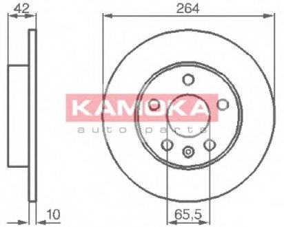 Тормозной диск задний цілісний OPEL ASTRA G 95-05 KAMOKA 1032088