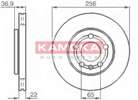 Тормозной диск передний вентилируемый AUDI A3 96 KAMOKA 1031854