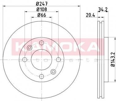 Тормозной диск передній вентильований CITROEN SAX KAMOKA 103428