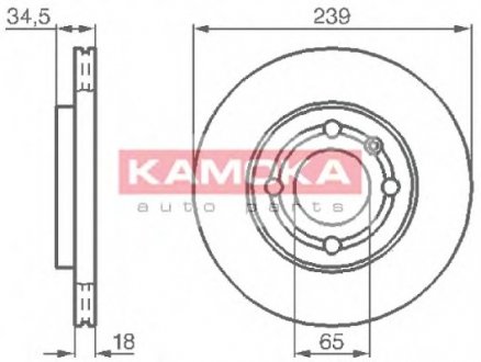 Тормозной диск передний вентилируемый SEAT AROSA KAMOKA 1031624