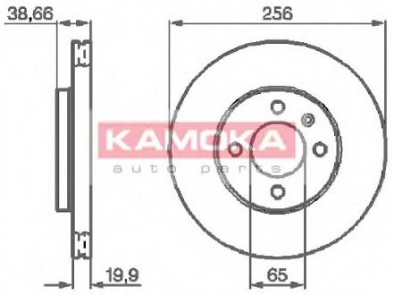 Тормозной диск передний вентилируемый VW GOLF II/ KAMOKA 103414 (фото 1)