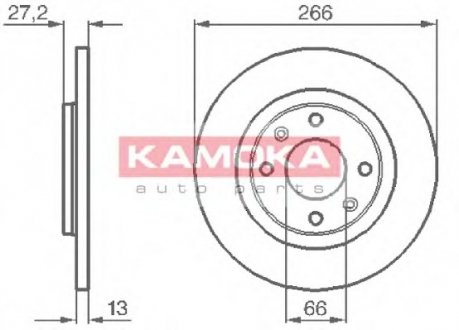 Тормозной диск передний цельный CITROEN BERLINGO KAMOKA 1032000 (фото 1)