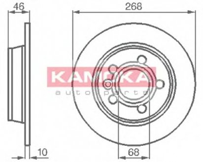 Тормозной диск задній цілісний FORD GALAXY 95-03 KAMOKA 1031694 (фото 1)