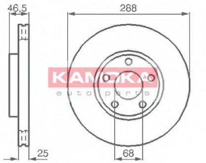 Тормозной диск передний вентильований AUDI A4 95 KAMOKA 103640