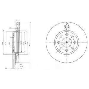 Тормозной диск FIAT PUNTO 1,2-1,4 05- @257X22 Delphi BG4004C (фото 1)