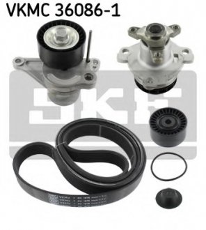 Водяной насос + комплект ручейковых ремней SKF VKMC 36086-1 (фото 1)
