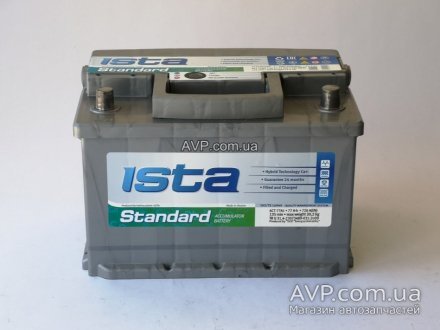 Аккумулятор 77 Ah 6СТ (A1) евро Standart ISTA 77 АзЕ 6СТ (фото 1)