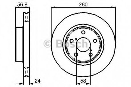 Тормозной диск SUBARU Impreza, Legacy F BOSCH 0986478293 (фото 1)