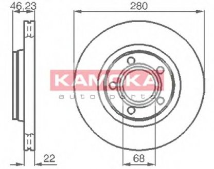 Диск тормозной пер. AUDI A4/VW Passat 96- KAMOKA 1032006