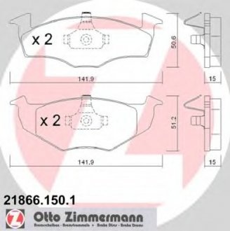 Комплект дисковых тормозных колодок ZIMMERMANN 218661501