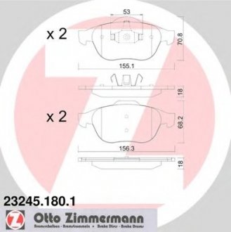 Комплект дисковых тормозных колодок ZIMMERMANN 232451801