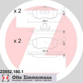 Комплект дисковых тормозных колодок ZIMMERMANN 235521801