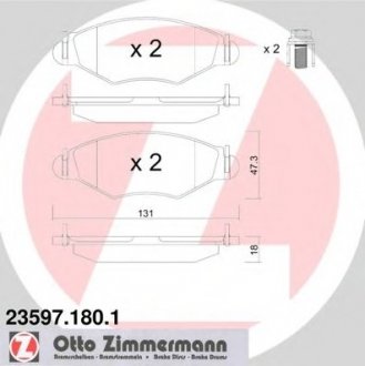 Комплект дисковых тормозных колодок ZIMMERMANN 235971801 (фото 1)
