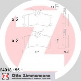 Комплект дисковых тормозных колодок ZIMMERMANN 240131551 (фото 1)