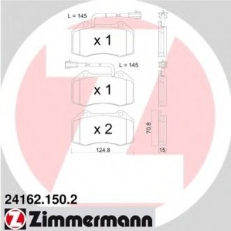 Комплект дисковых тормозных колодок ZIMMERMANN 241621502