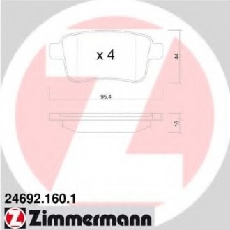Комплект дисковых тормозных колодок ZIMMERMANN 246921601