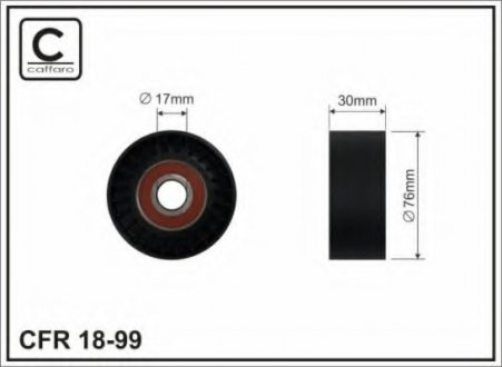 Ролик Chrysler 2,4-2,5-3,3 (76x17 гладкий) Caffaro 1899