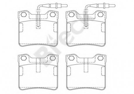 Комплект дисковых тормозных колодок BRECK 212780070110