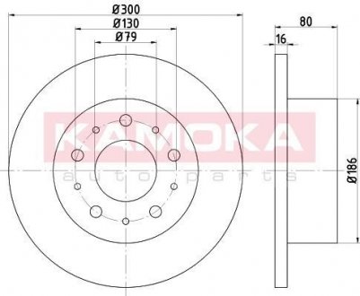 Торм.диск задн. DUCATO/BOXER/JUMPER 06- KAMOKA 1033646