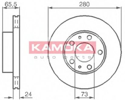 Торм.диск пер.вент. Jumper/Boxer/Ducato KAMOKA 1031534